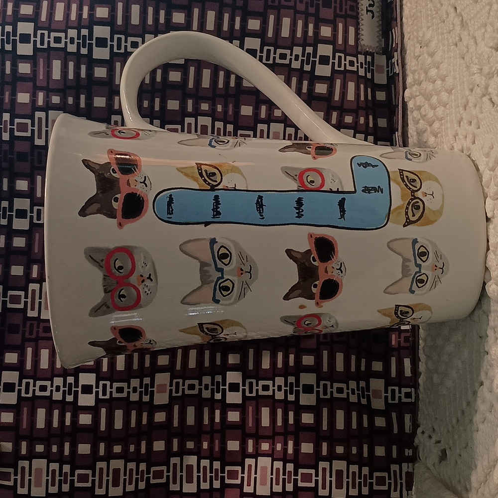 Designers Choice Coventry Hipster Cat Letter L Cats wearing Glasses 18oz Mug
